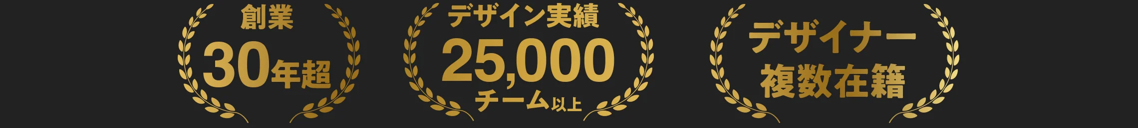 創業30年超・デザイン実績25,000チーム以上・デザイナー複数在籍